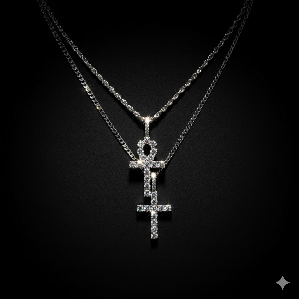 Men's Zircon Gold Plated Pendant Necklace – Luxury European & American Street Fashion Jewelry.